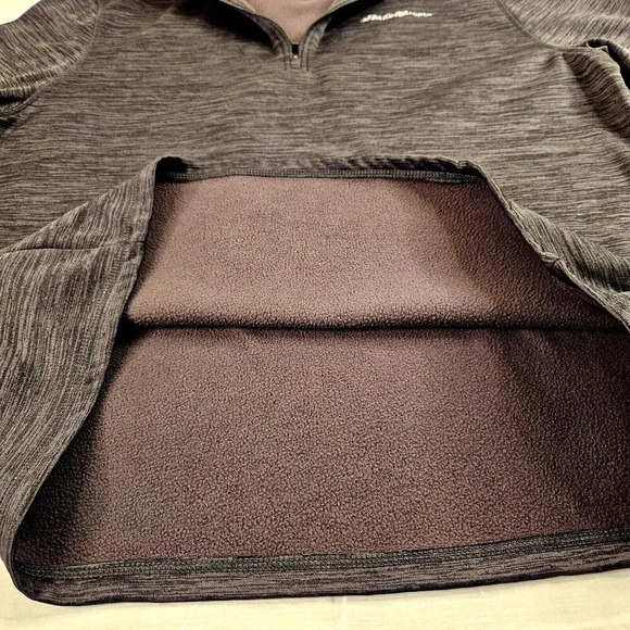 Eddie Bauer Pullover Men XL Charcoal Gray 1/4 Zip Active Performance Run Hike - Picture 4 of 12